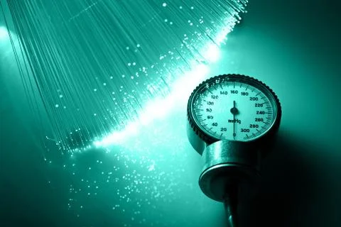 Fiber optics background with lots of light spots Stock Photos
