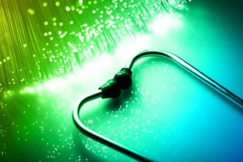 Fiber optics background with lots of light spots Stock Photos