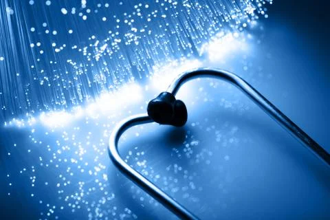 Fiber optics background with lots of light spots Foto stock