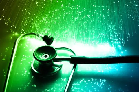 Fiber optics background with lots of light spots Stock Photos