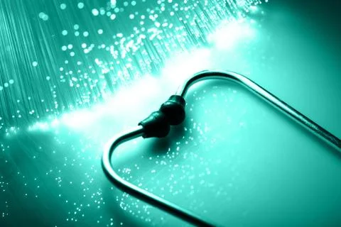 Fiber optics background with lots of light spots Stock Photos