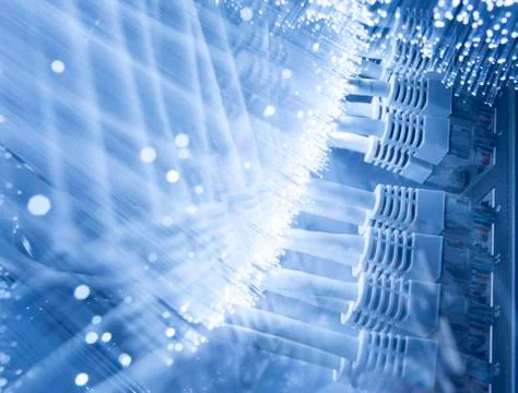 Fiber optics background with lots of light spots Stock Photos