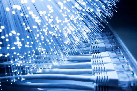 Fiber optics background with lots of light spots Stock Photos