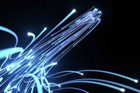 Fiber optics on black background 写真素材