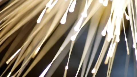 Fiber Optics. Bunch of Colored Optical Fibres With Bokeh. Technology Concept. Video stock 125121758