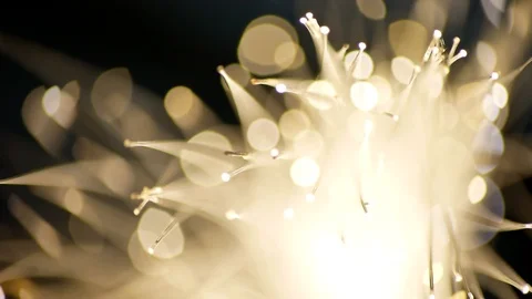 Fiber Optics. Bunch of Colored Optical Fibres With Bokeh. Technology Concept. Video stock 125121849
