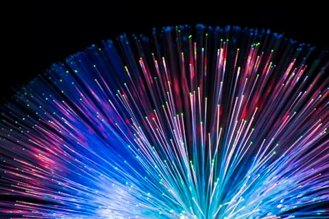 Fiber optics lights abstract background Stock Photos