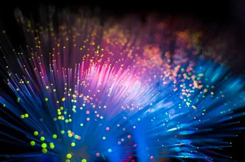 Fiber optics lights abstract background Stock Photos