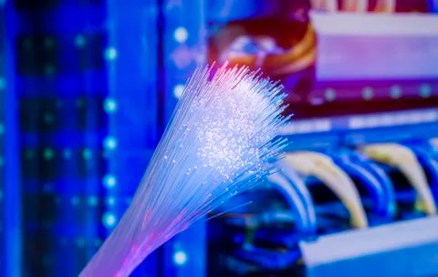 Fiber optics lights abstract background Stock Photos
