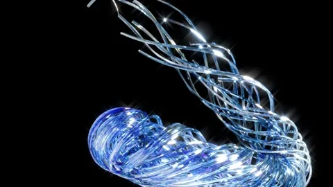 Fiber optics machine learning digital cables data base speed tech Stock Footage 331589924