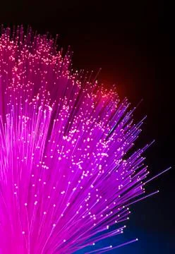 Fiber optics network cable on technology background Stock Photos