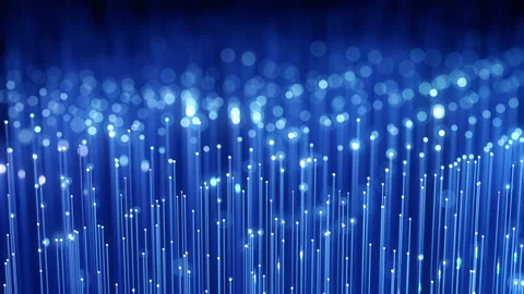 Fiber Optics Strands With Flashing Light Signals. Technology Concept. Stock Footage 122701703