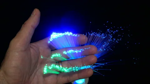 Fiber optics strands Stock Footage 128978017