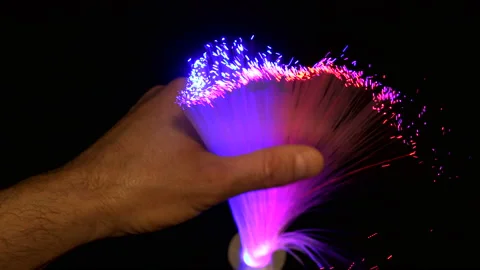 Fiber optics strands Stock Footage 128978599