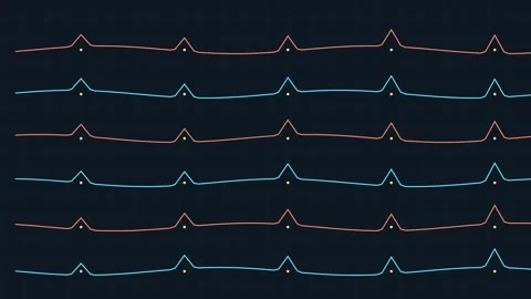 Fiber OTDR Backscatter Trace Pulse Seamless Technical Loop Stock Footage 346802562