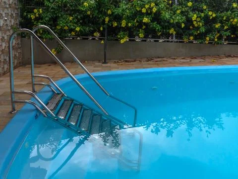 Fiber pool ladder for the elderly and obese 5 스톡 사진