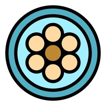 Fiber section icon vector flat Illustrazione stock