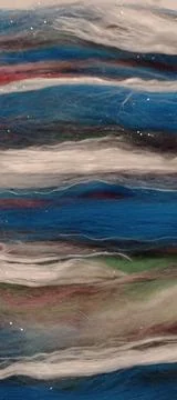 Fiber texture background multicolored blue white green and red  strands Stock Photos