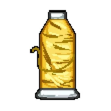 Fiber thread spool pixel art vector illustration 스톡 일러스트