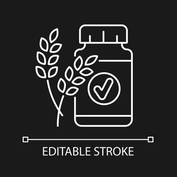 Fiber white linear icon for dark theme Stock Illustration