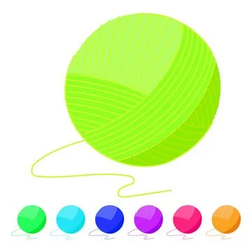 Fiber yarn wool vector cartoon graphic Stock Illustration