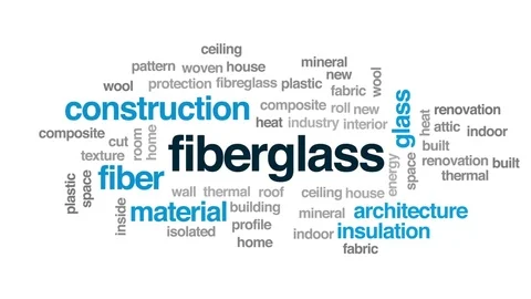 Fiberglass animated word cloud, text design animation. Stock Footage 79039979