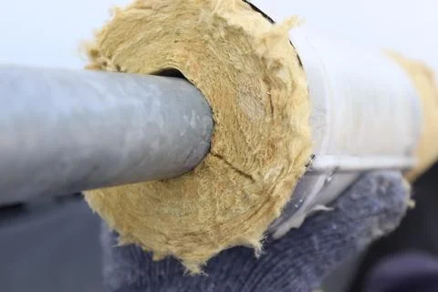 Fiberglass insulation Stockfoto's