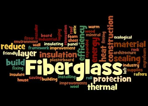 Fiberglass, word cloud concept Stock Illustration