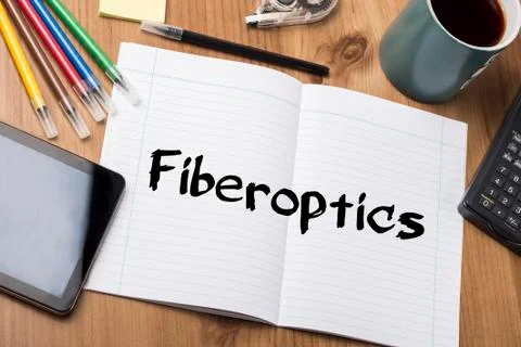 Fiberoptics - Note Pad With Text Stock Photos