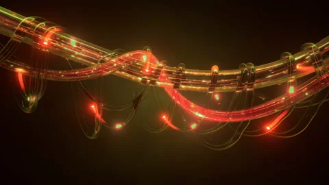 Fibers are transferring data 3D render animation Stock Footage 160887381