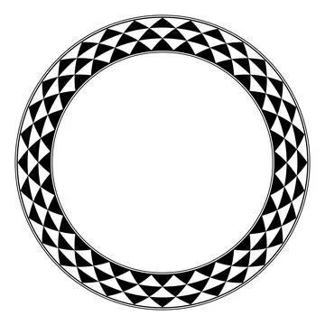 Fibonacci pattern circle frame, a decorative checkered border Stock Illustration