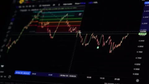 Fibonacci Retracement on Crypto Chart Stock Footage 305418366