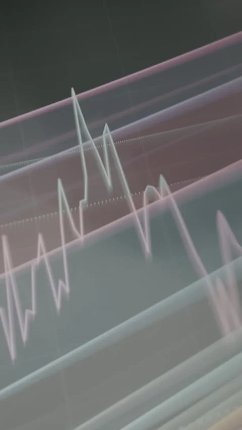 Fibonacci retracement technical analysis tool overlaying a stock market chart Stock Footage 329766723