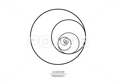 Fibonacci Sequence Circle. Golden ratio. Geometric shapes spiral ...