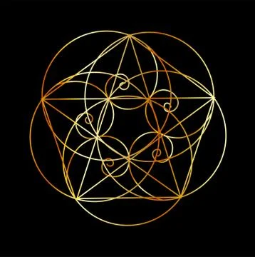 Fibonacci Spiral- The sacred geometry	 Stock Illustration