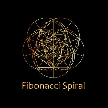 Fibonacci Spiral- The sacred geometry Stock Illustration
