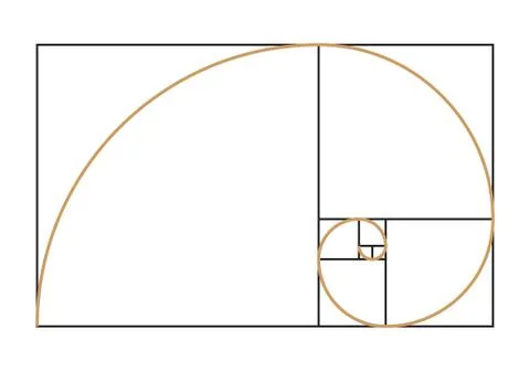 Fibonacci spiral symbol Stock Illustration