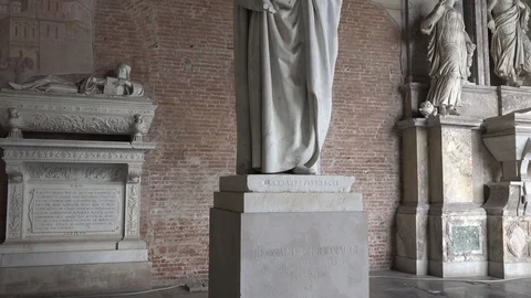 Fibonacci statue in Pisa Stock Footage 73665934