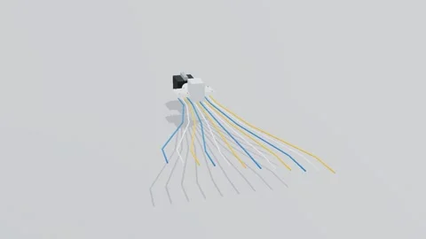 Fibre array photonics 3d loop white background 3D animation seamless loop Video stock 341850679