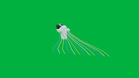 Fibre array photonics 3d loop green screen Stockbeeldmateriaal 342915559