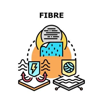 Fibre materials processing manufacturing and innovation concept Stock Illustration