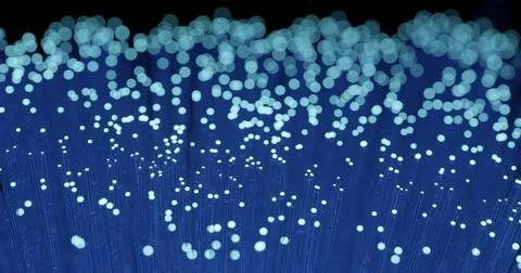 Fibre optic for data transfer transmission 3d render of blinking fibre opt... Foto stock
