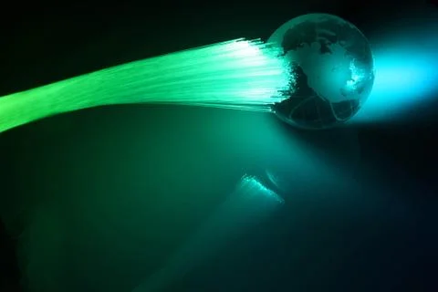 Fibre optical vs. earth Stock Photos