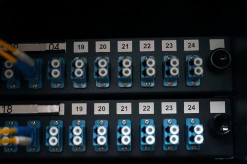 Fibre patch panel 스톡 사진