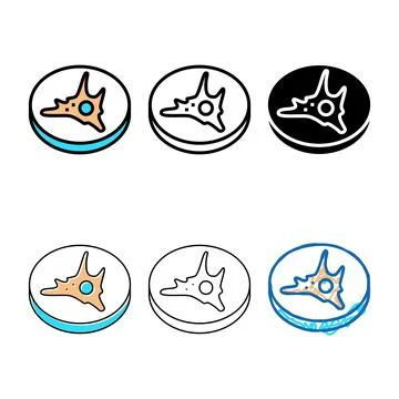 Fibroblast cell immunity color icon vector designs Stock Illustration