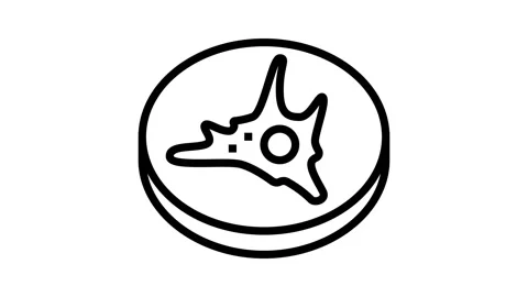 Fibroblast cell immunity line icon animation Stock Footage 224431170
