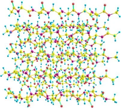 Fibroin molecular structure isolated on white background Stock Illustration