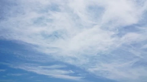 Fibrous Cloud Layers Flowing Across Sky 4K Timelapse Stock Footage 320810750