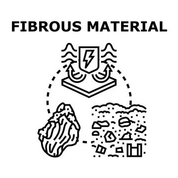 Fibrous material concept for insulation and waste sorting Illustrazione stock