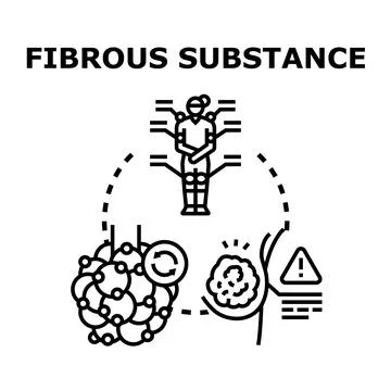 Fibrous substance causing human body medical problems Illustrazione stock